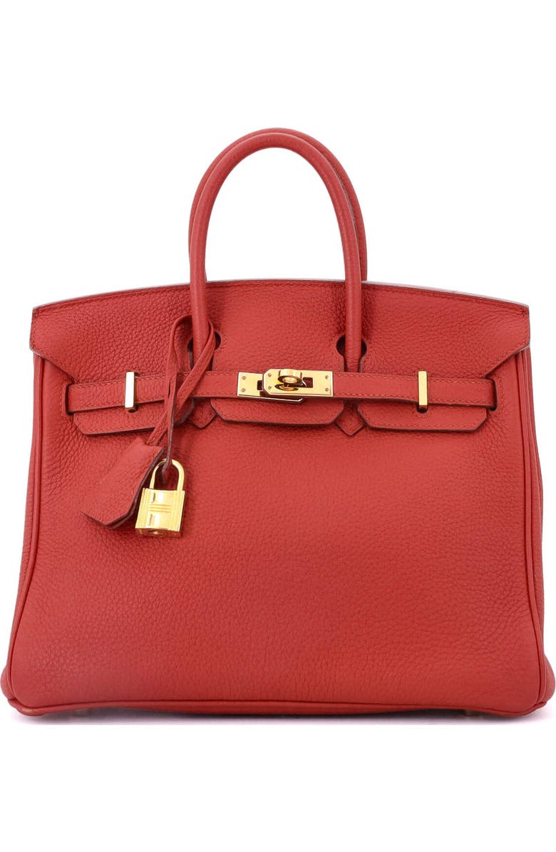 Pre-Owned Hermes Birkin Handbag Red Togo with Gold Hardware 25, Main, color, Vermillon