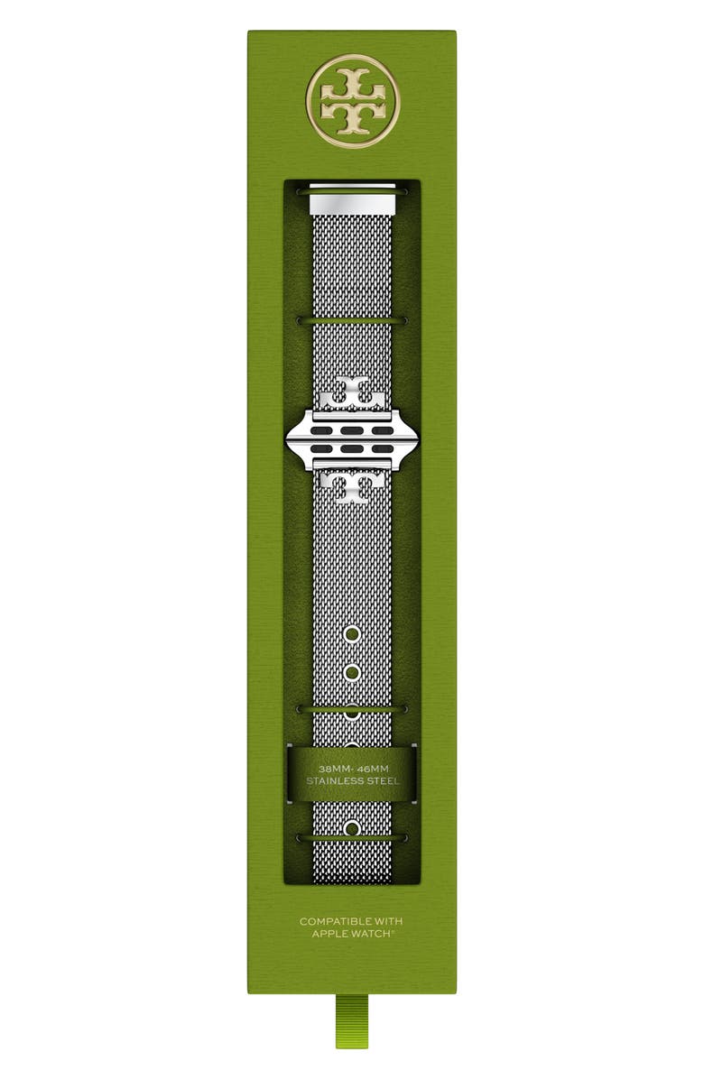 Tory Burch The Kira 18mm Apple Watch<sup>®</sup> Mesh Watchband, Alternate, color,