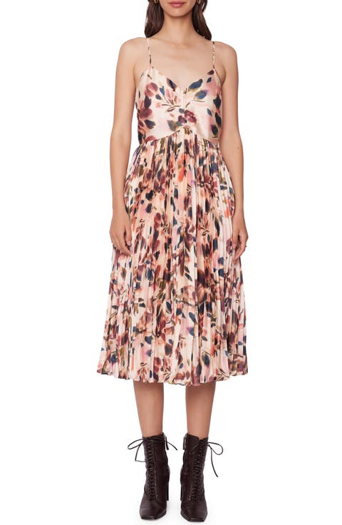 Thea Floral Print Pleated Midi Dress