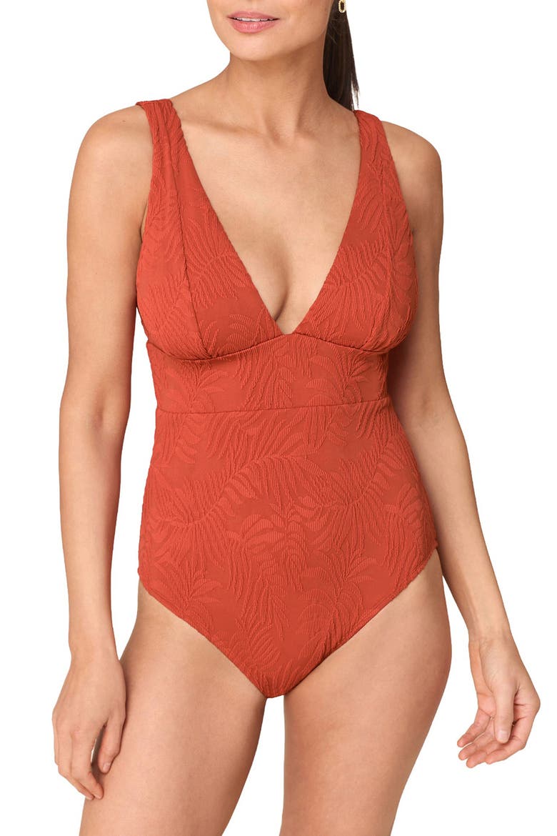 The Mykonos One Piece Swimsuit, Main, color, EMBER