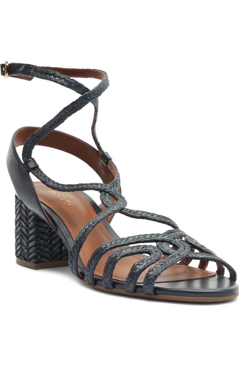 Arezzo Aria Ankle Strap Sandal, Main, color, Petroleo/ Navy Nautical