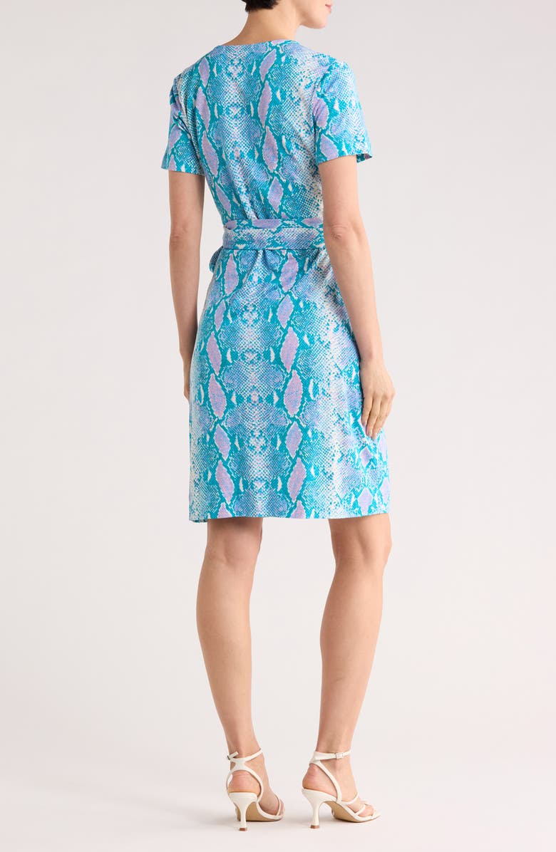 DVF New Julian Wrap Short Sleeve Dress, Alternate, color, Python