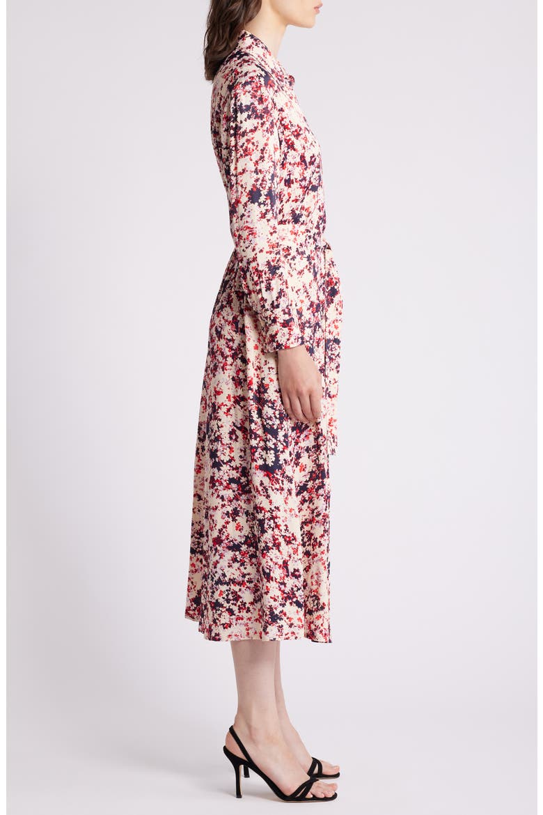 Davivio Tie Belt Long Sleeve Shirtdress, Alternate, color, HOPE FLOWER FANTASY