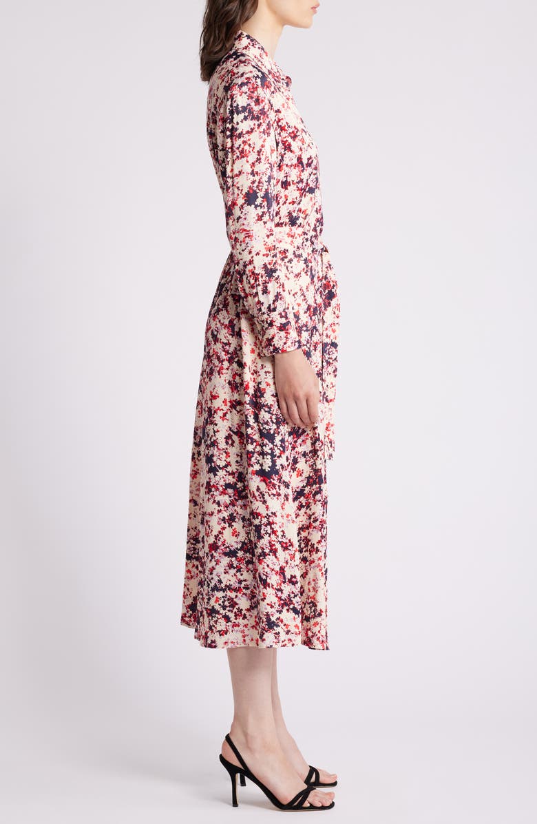 BOSS Davivio Tie Belt Long Sleeve Shirtdress, Alternate, color, Hope Flower Fantasy