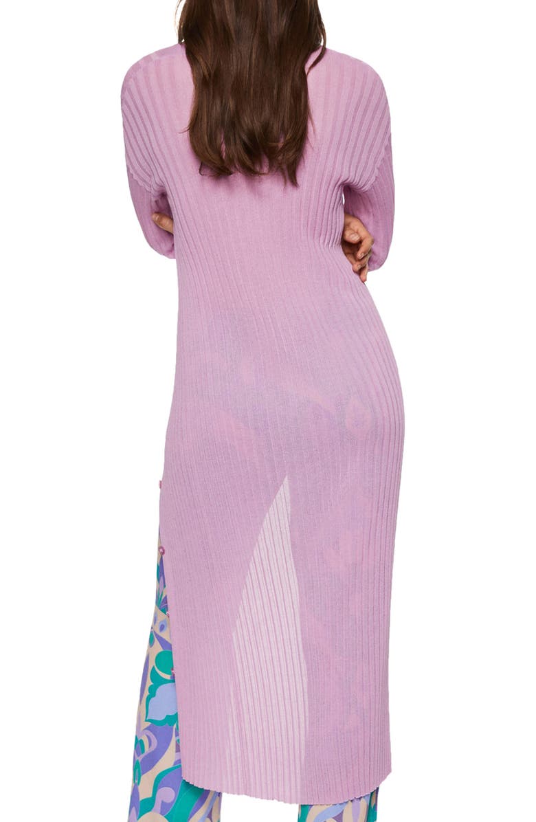 MANGO Long Rib Knit Cardigan, Alternate, color,