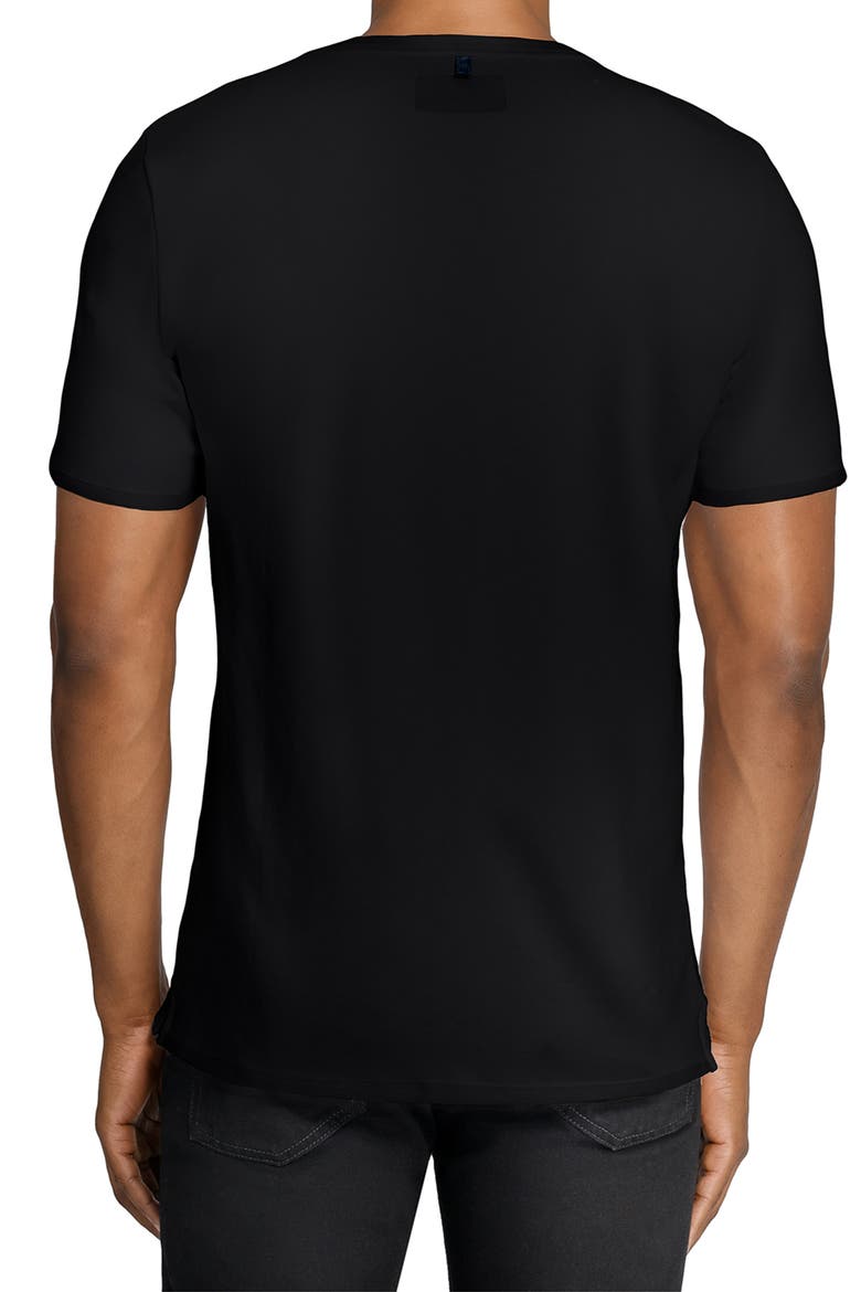 Asher Black Slub Stretch Cotton & Modal T-Shirt, Alternate, color, BLACK