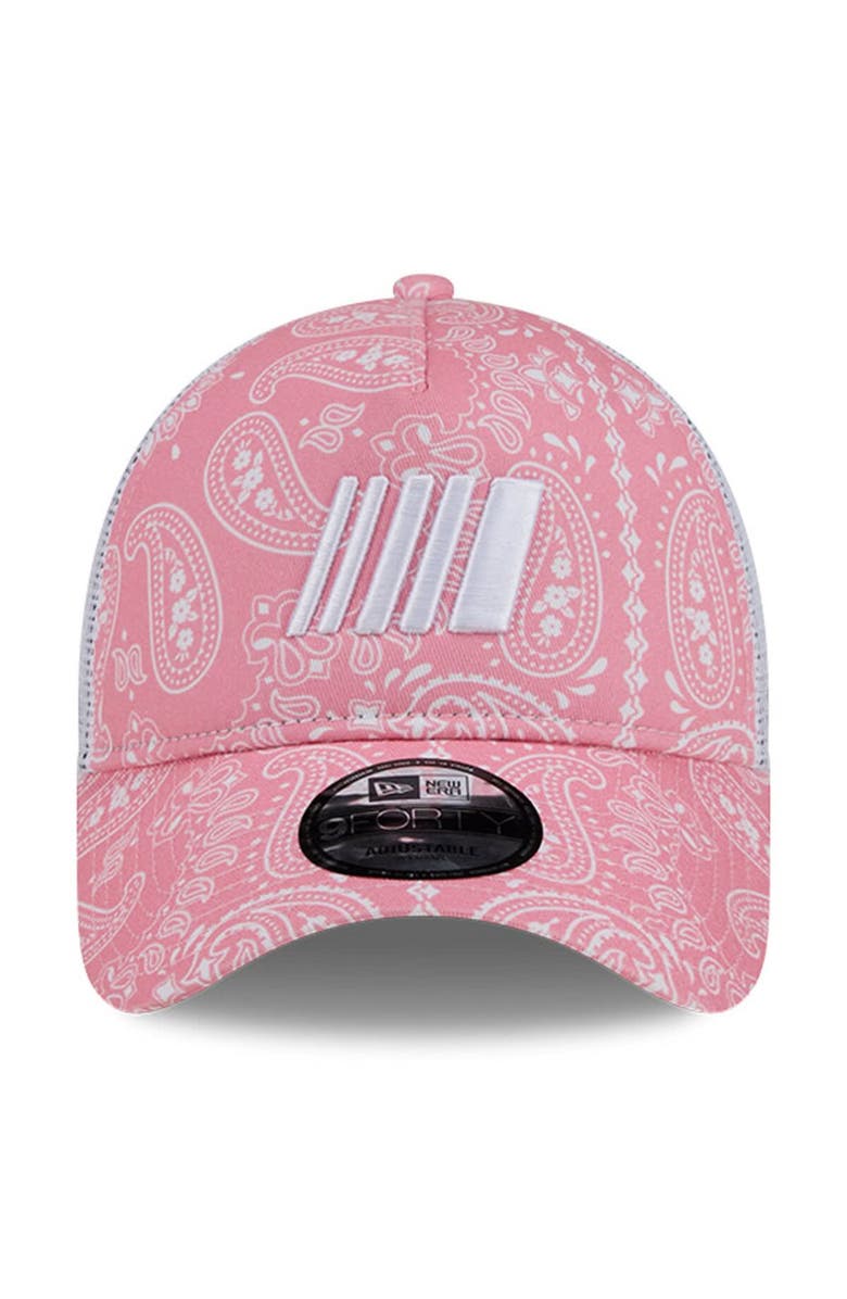 New Era Men's New Era  Pink 9FORTY A-Frame Trucker Paisley Adjustable Hat, Alternate, color, 