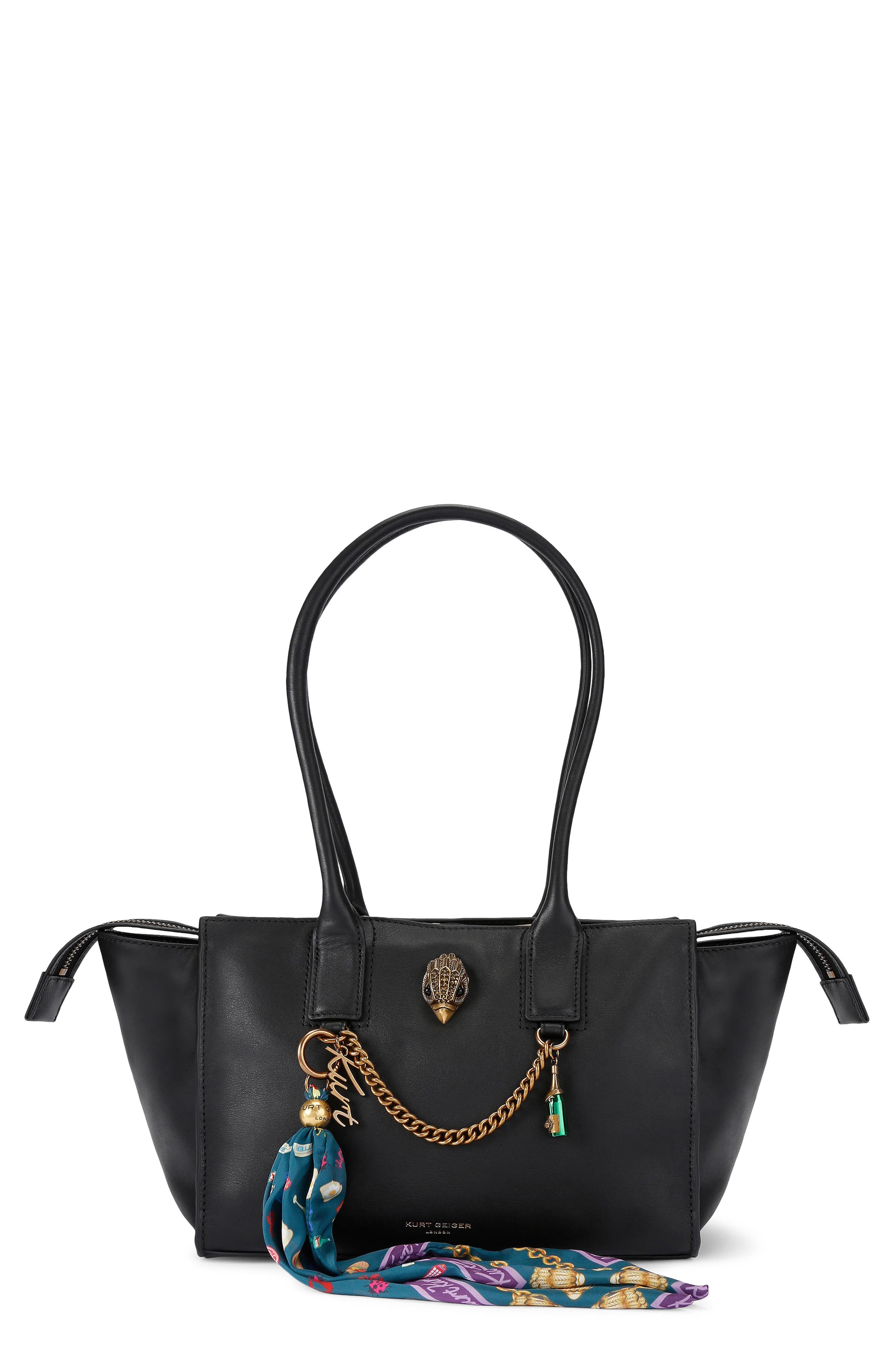 Small Sloane Leather Shopper Bag, Main, color, BLACK