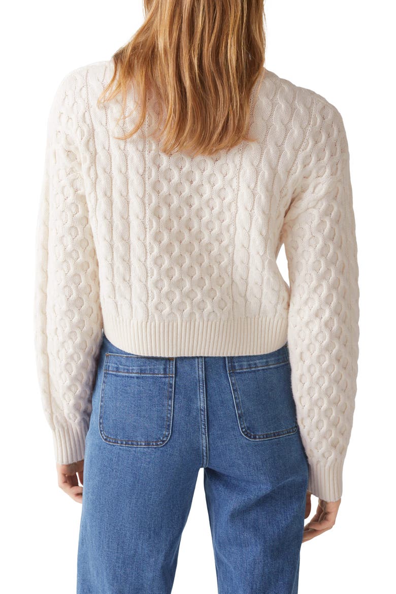 Cable Knit Wool & Cotton Sweater, Alternate, color, OFF WHITE