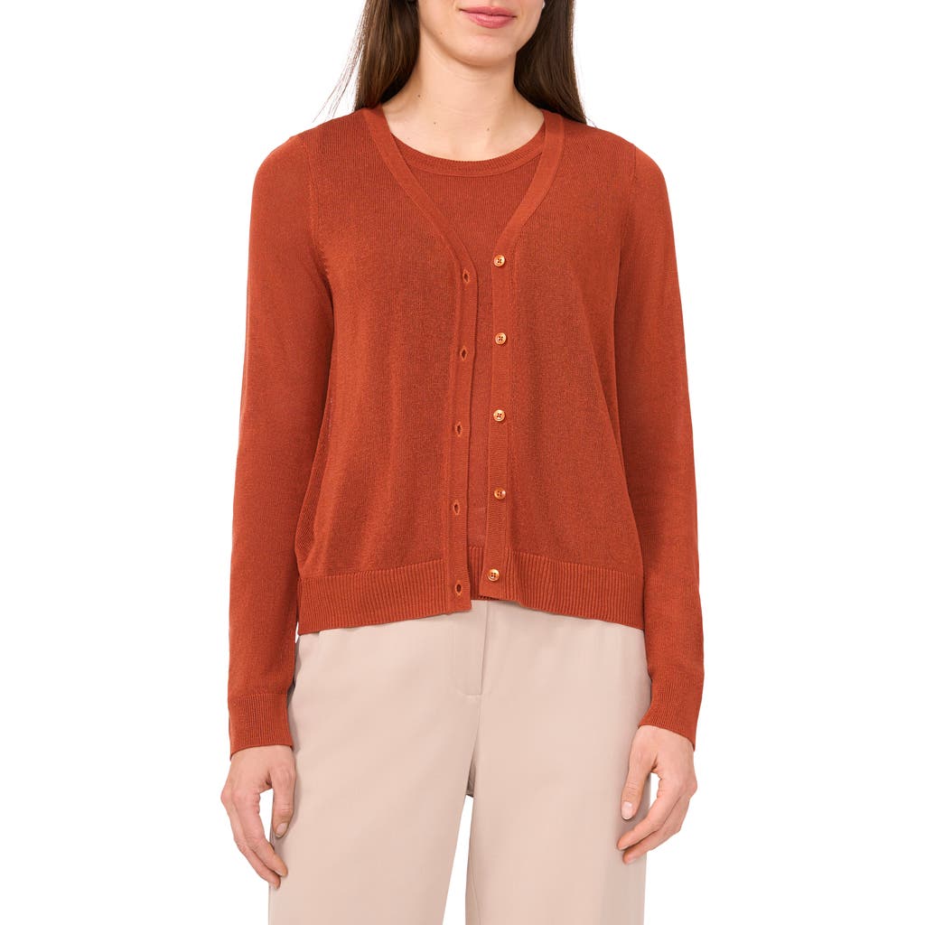 Halogenr Halogen(r) V-neck Cardigan In Baked Clay