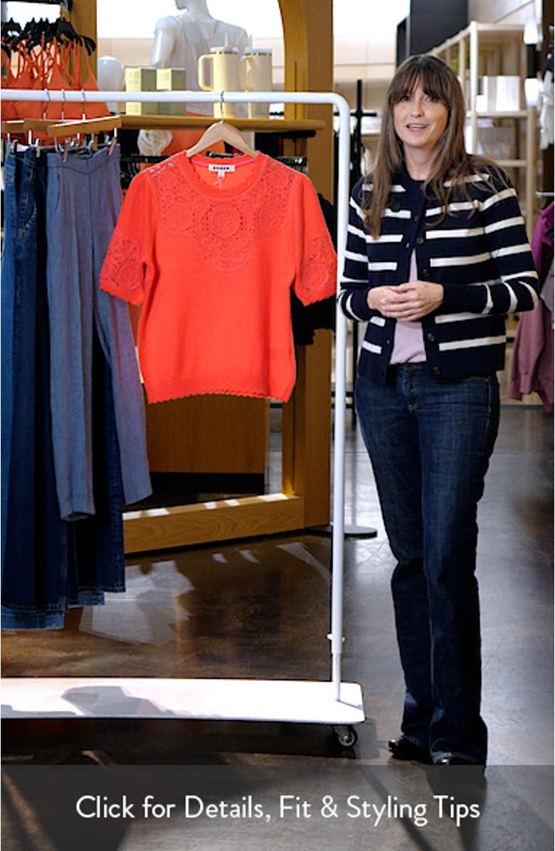 Embroidered Short Sleeve Sweater, sales video thumbnail