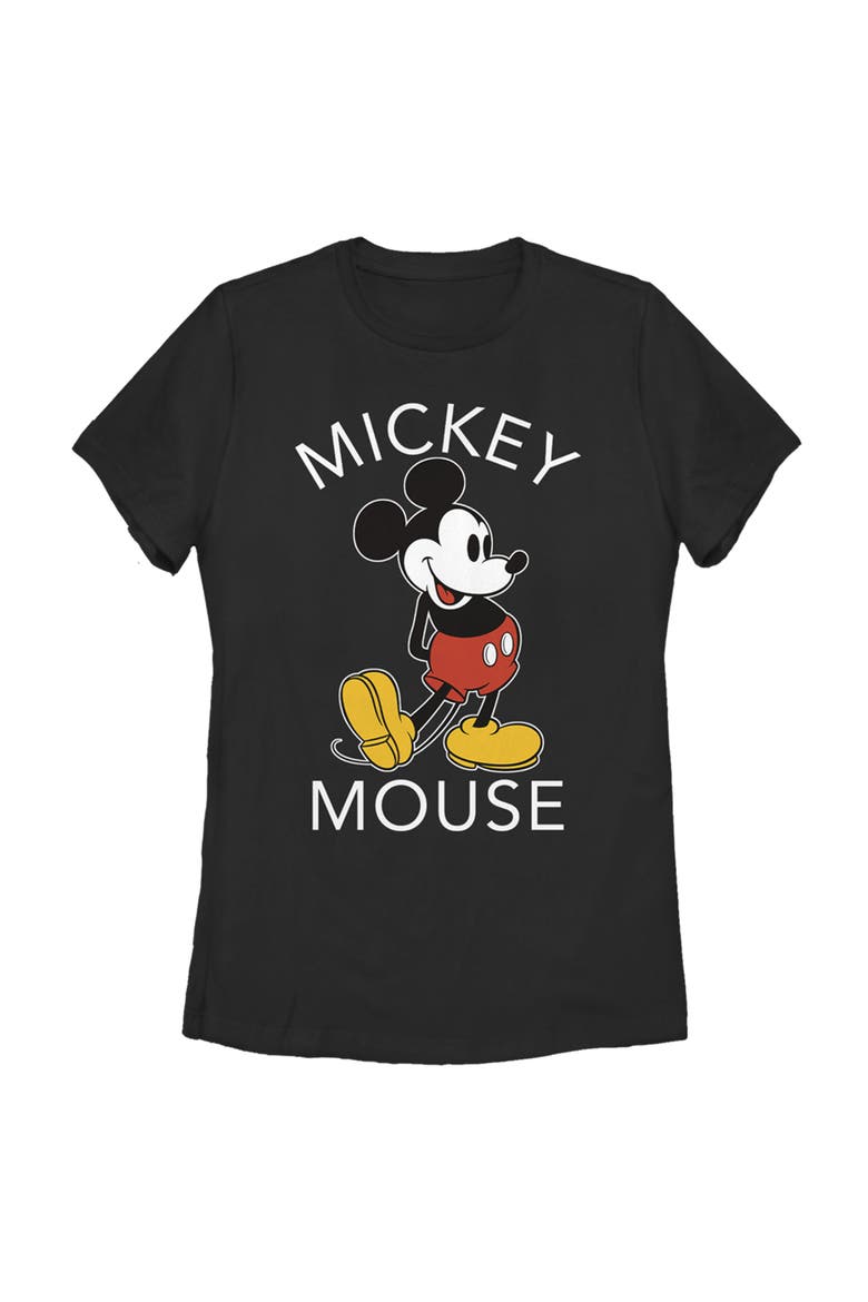 Women's Mickey & Friends Retro Mickey Mouse Pose  Graphic T-Shirt, Main, color, Black