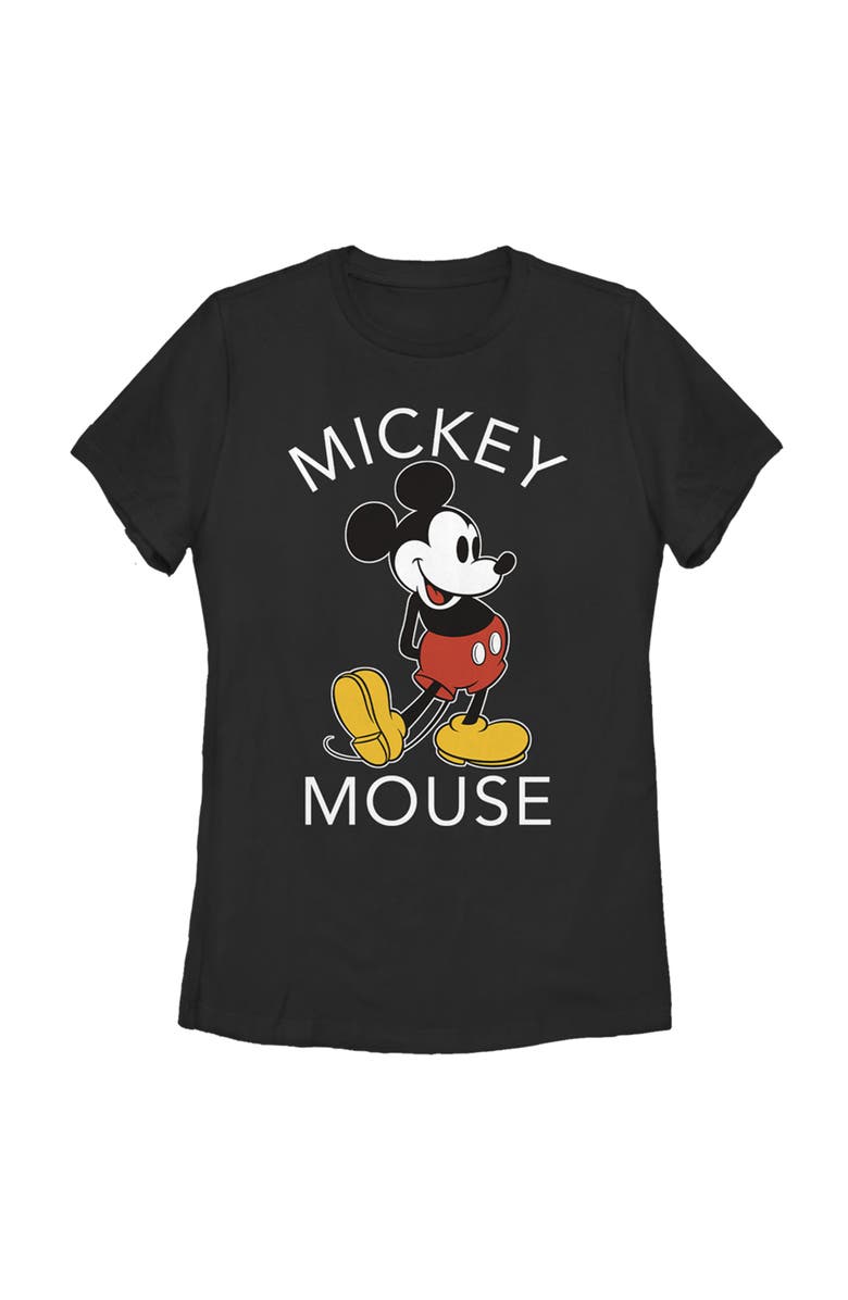 Mickey & Friends Women's Mickey & Friends Retro Mickey Mouse Pose  Graphic T-Shirt, Main, color, Black