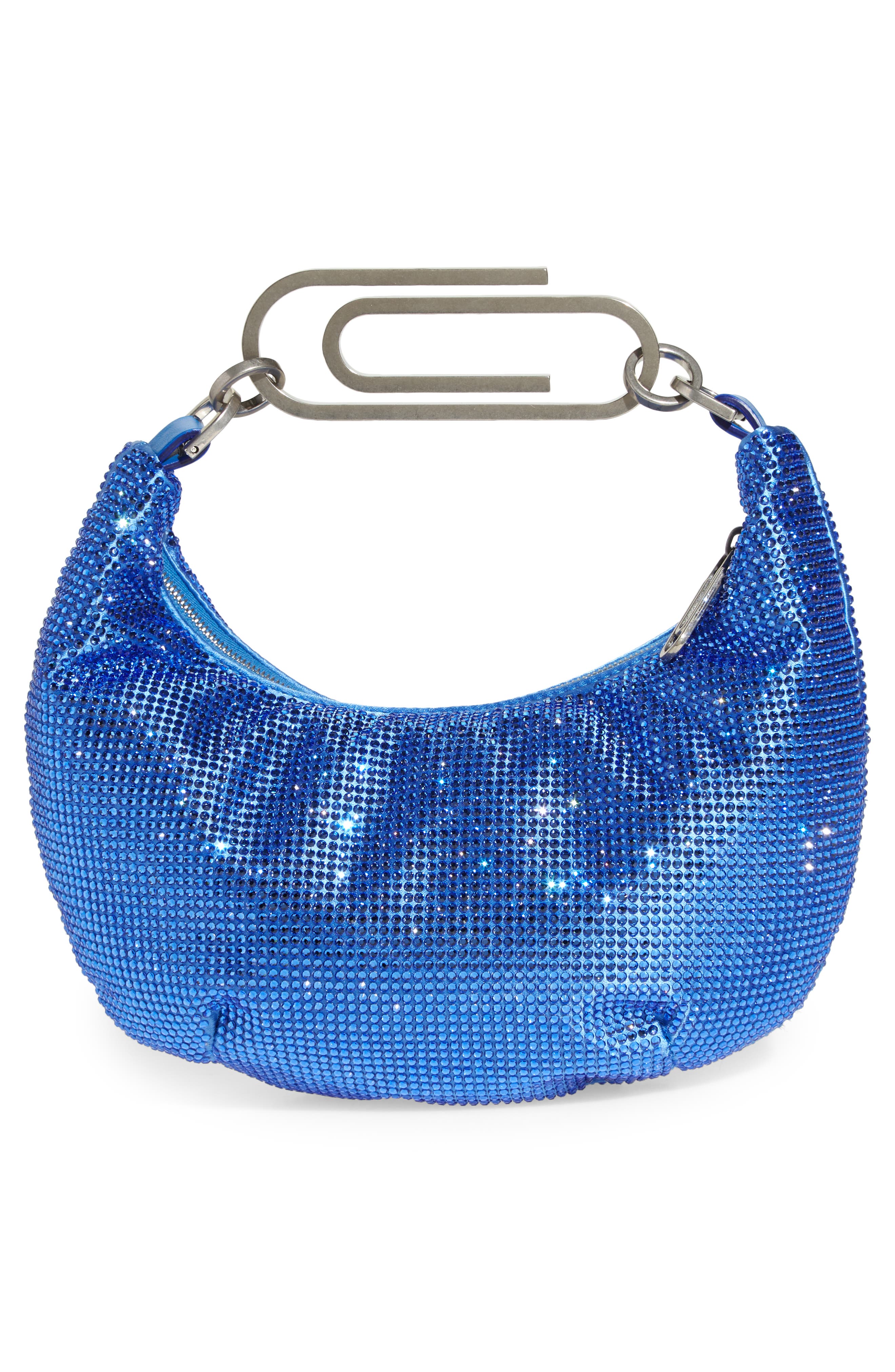 Paper Clip Embellished Hobo Bag, Alternate, color, BLUE
