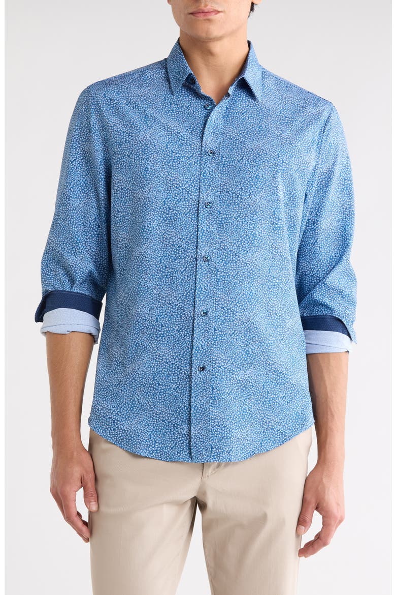 Elijah Long Sleeve Shirt, Main, color, NAVY