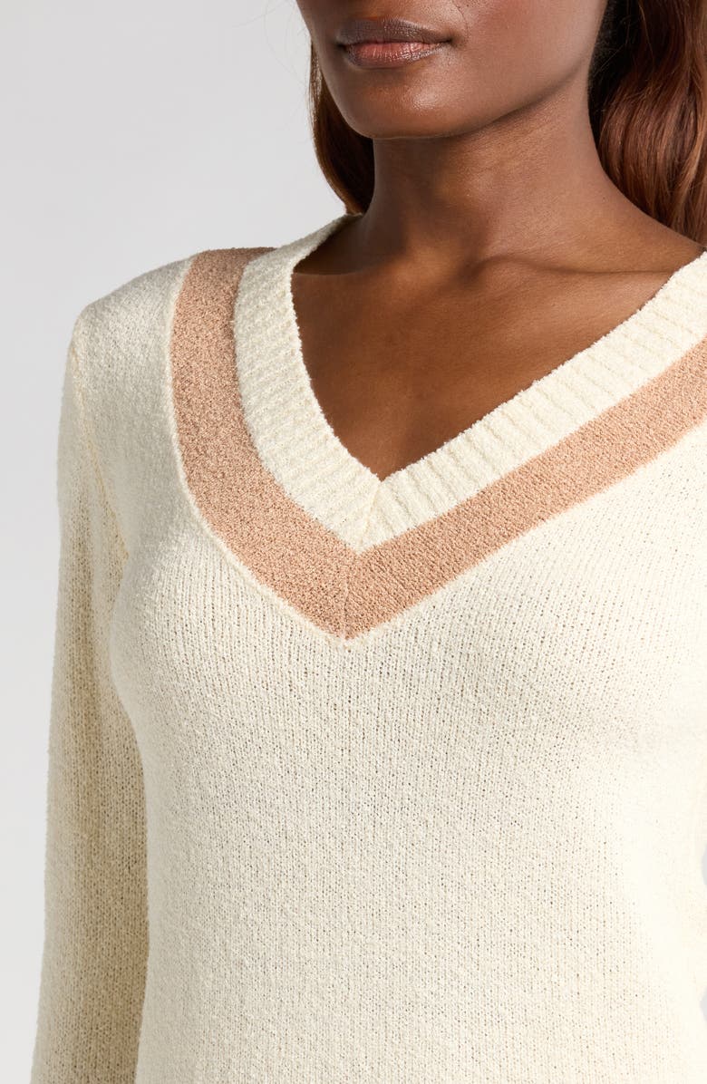 WAYF Dylan V-Neck Sweater, Alternate, color, Cream / Cam