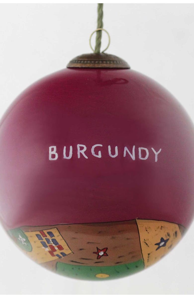 OVERSTOCK ART "Tree of Life (Burgundy)" Gustav Klimt Hand Painted Glass Ornament Collection - Set of 4, Alternate, color, 