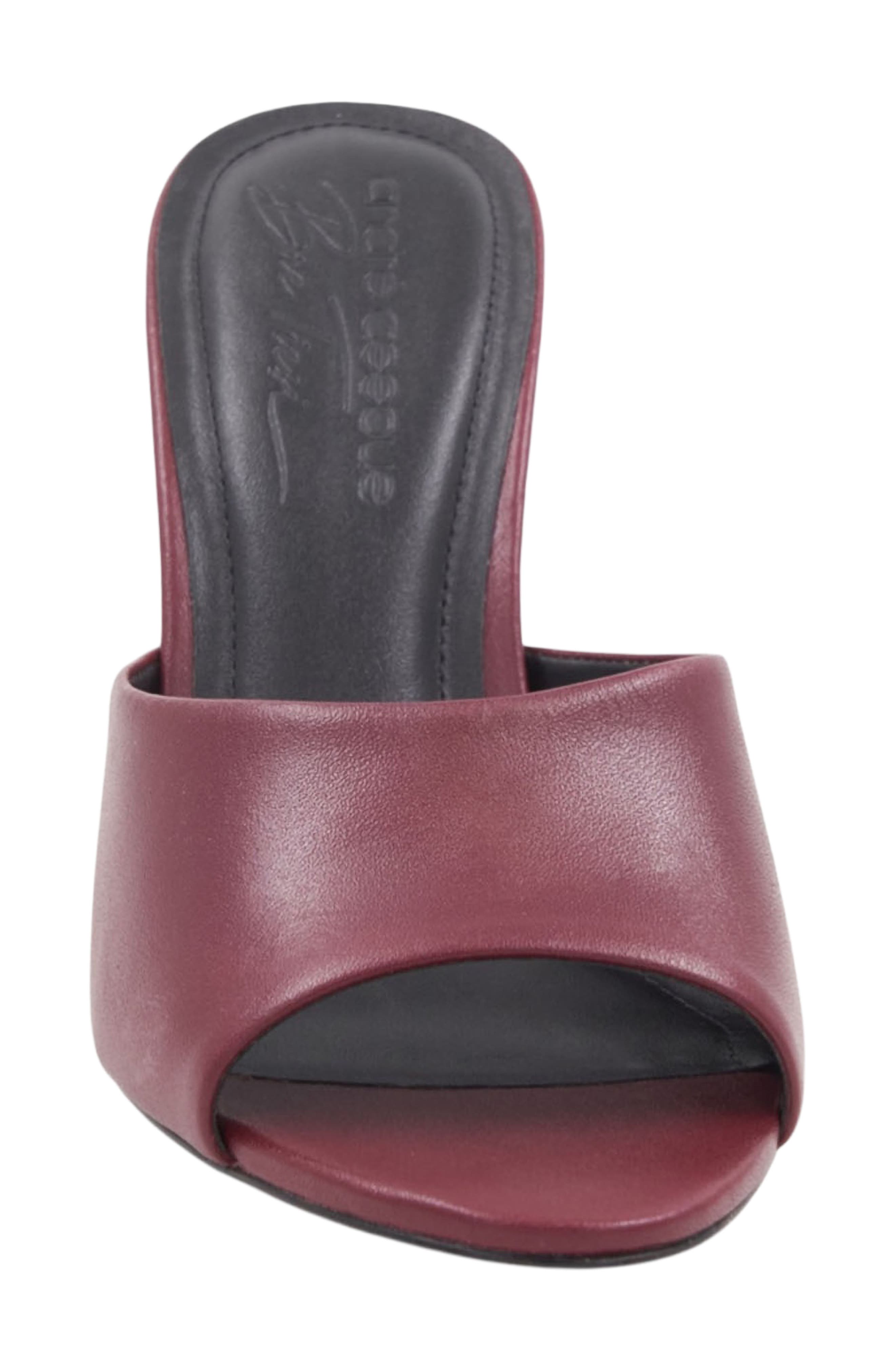 x Bre Tiesi Eve Slide Sandal, Alternate, color, MERLOT LEATHER