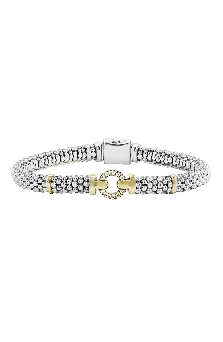 LAGOS Enso Diamond Station Bracelet, Main, color, Silver/Gold