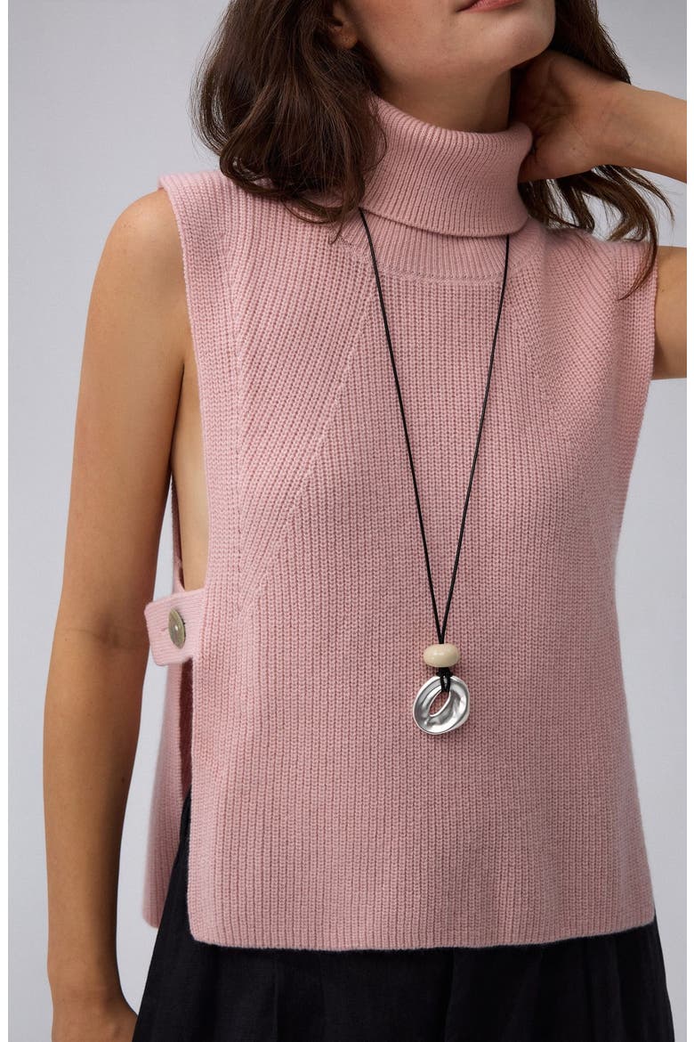 Wool Cashmere Sweater Vest, Alternate, color, Rose