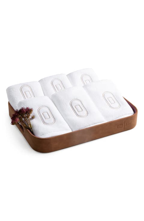 Set of 6 Monogram Fingertip Towels