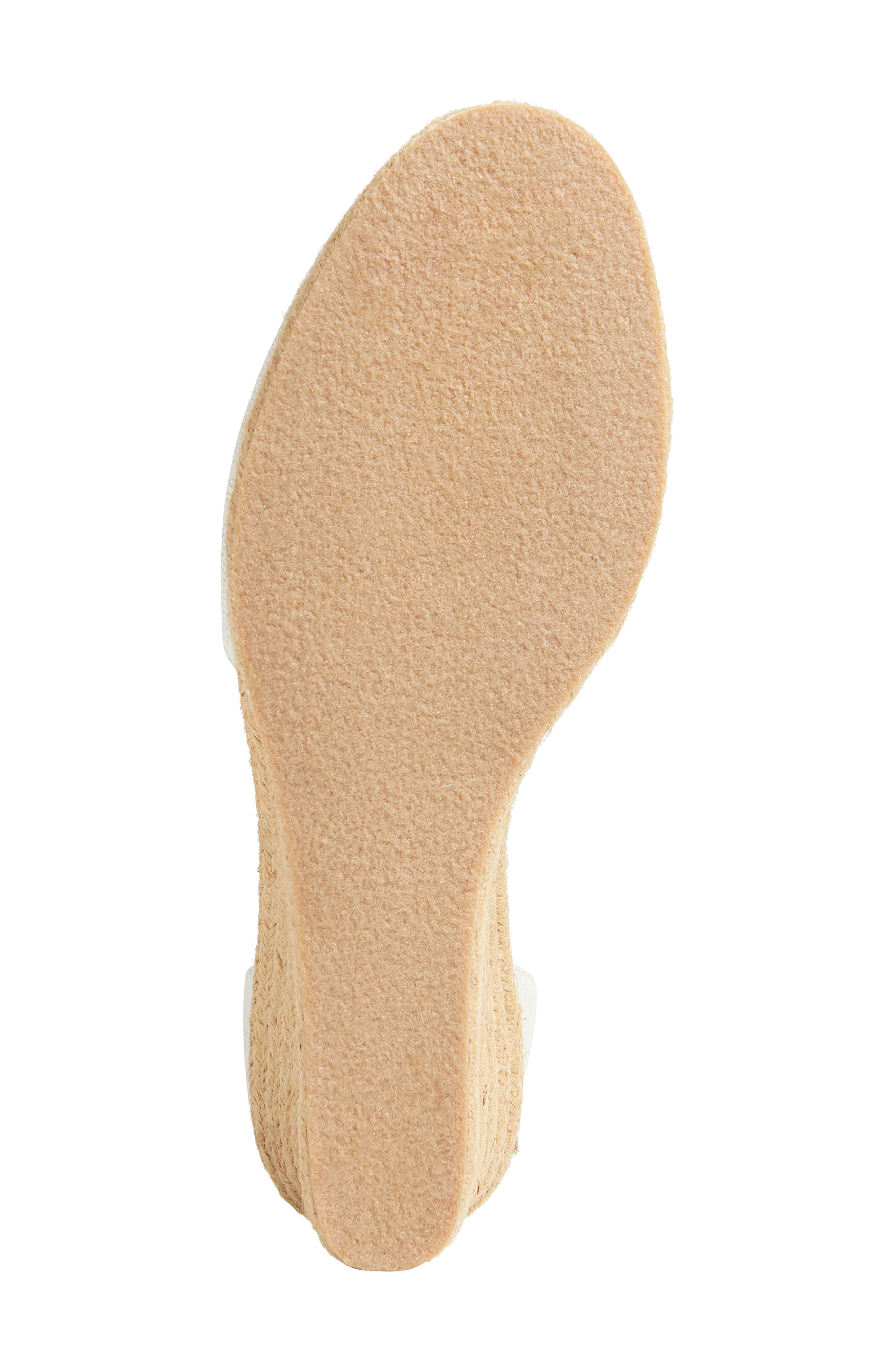 Palmer Ankle Strap Espadrille Wedge, Alternate, color, WHITE SILVER LINEN