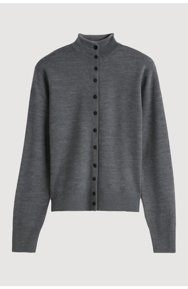 Modern Citizen Charlee Lightweight Wool Button Cardigan, Alternate, color, Heather Slate