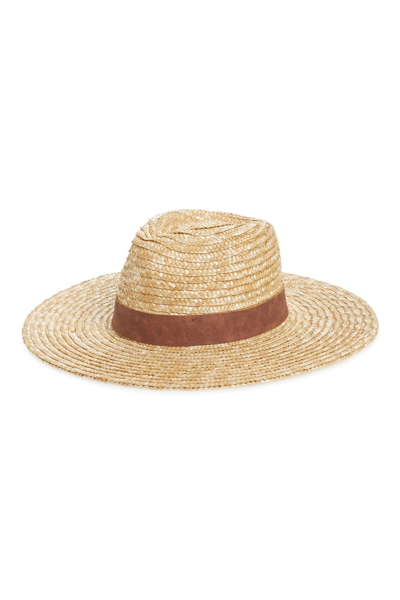 Wheat Straw Boater, Main, color, NATURAL