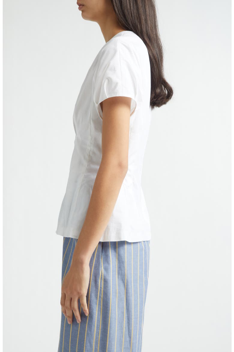 Bubble Sleeve Organic Cotton Poplin Blend Top, Alternate, color, WHITE