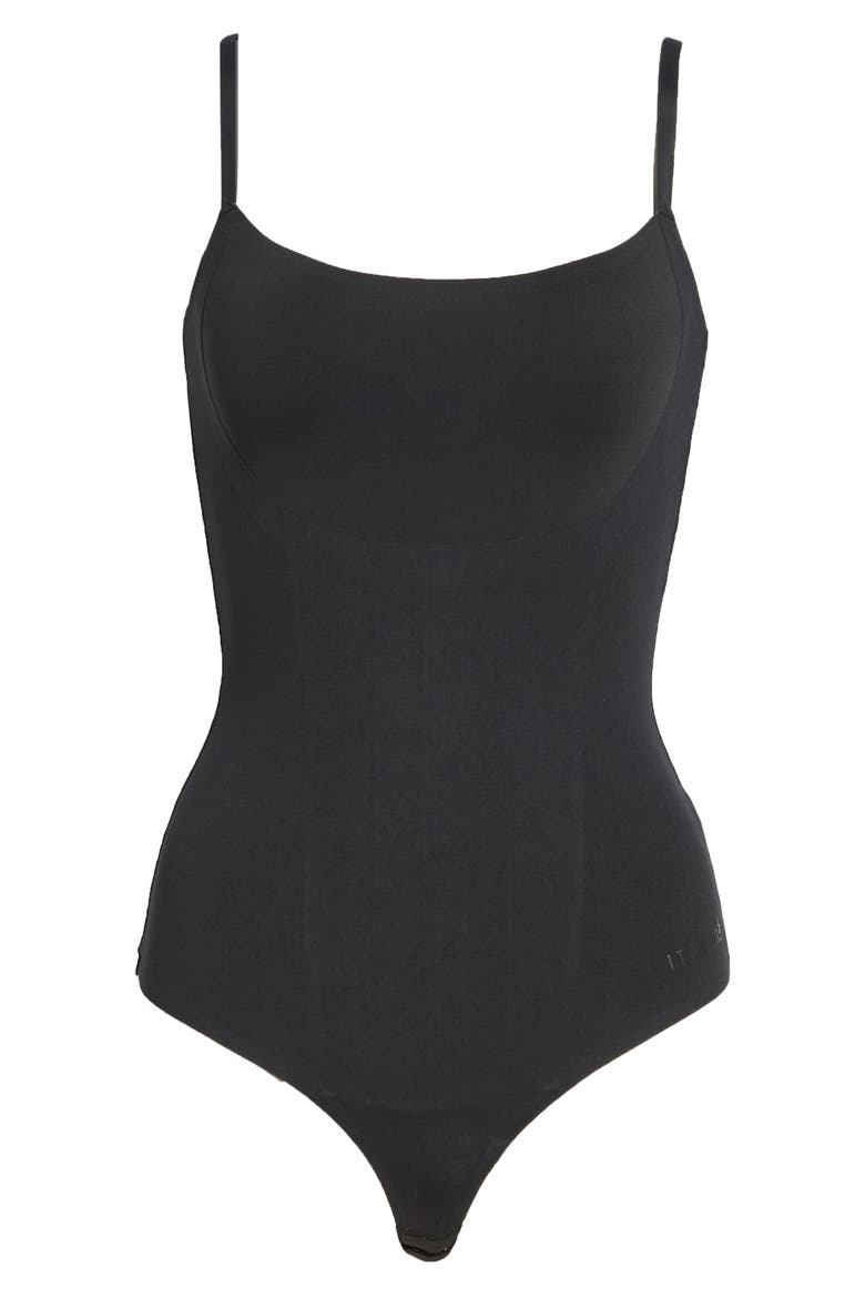 Shaping Thong Bodysuit, Alternate, color, BLACK
