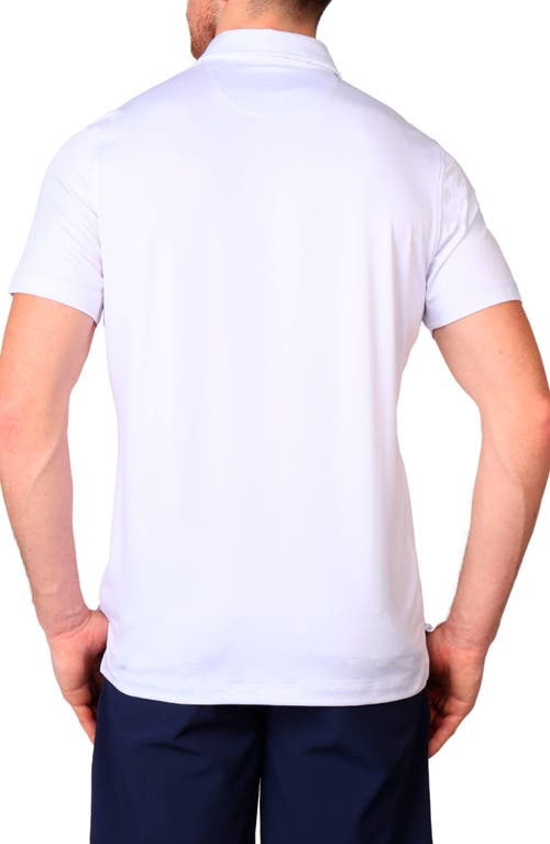 Shop Tailorbyrd Solid Mélange Performance Polo In Dove White