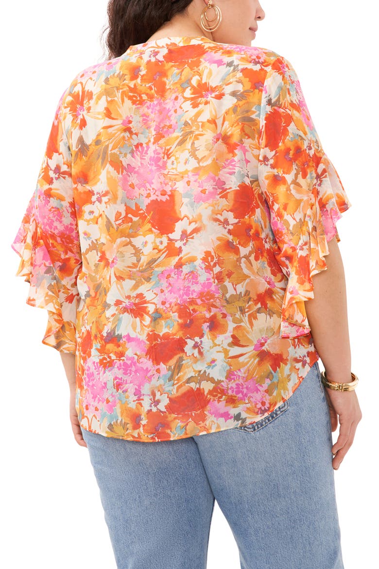 Vince Camuto Pintuck Flutter Sleeve Blouse (Women) | Nordstromrack