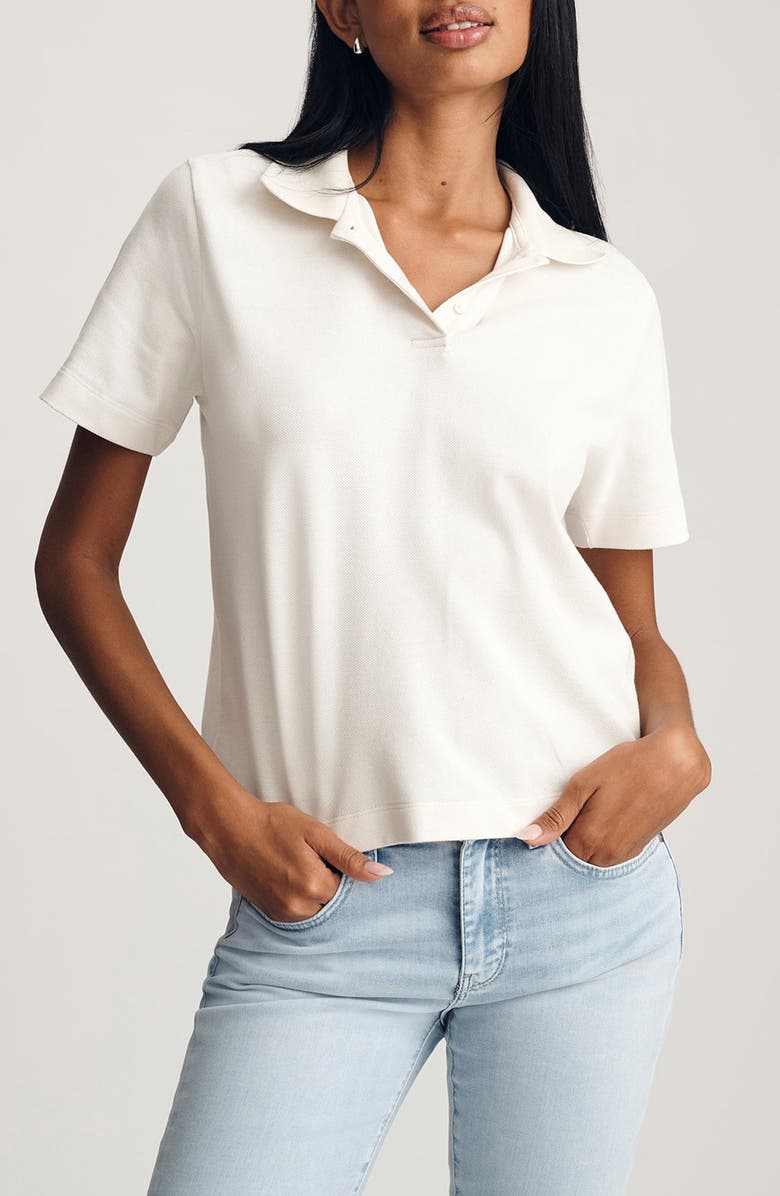 Mavi Jeans Boxy Crop Polo T-Shirt, Main, color,