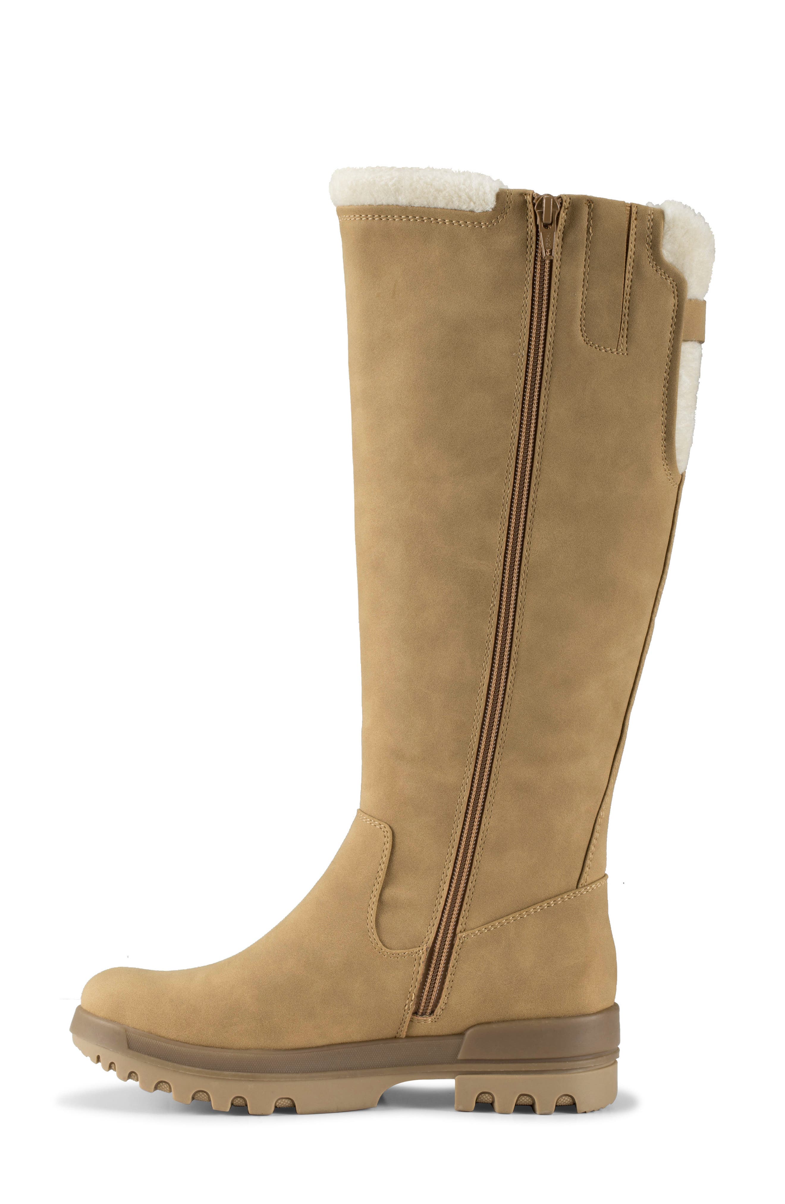Nettie Faux Fur Lined Cold Weather Boot, Alternate, color, COGNAC