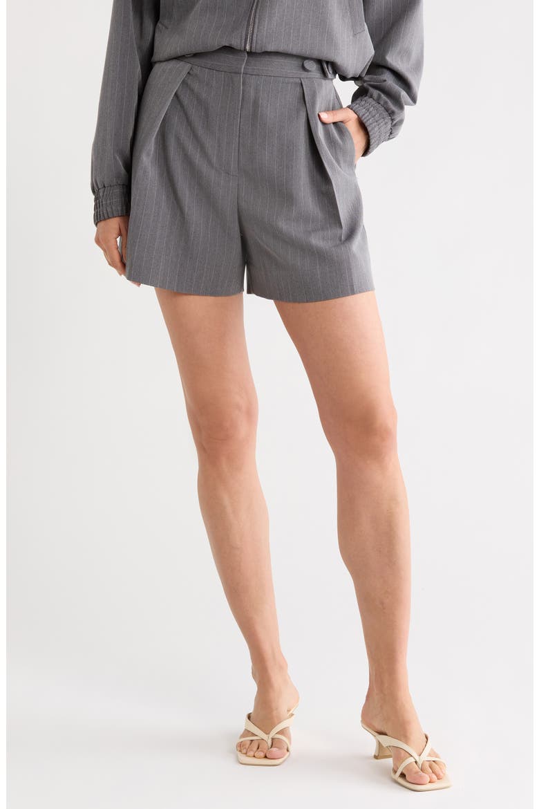 Boswell Pinstripe Shorts, Main, color, GREY MELANGE