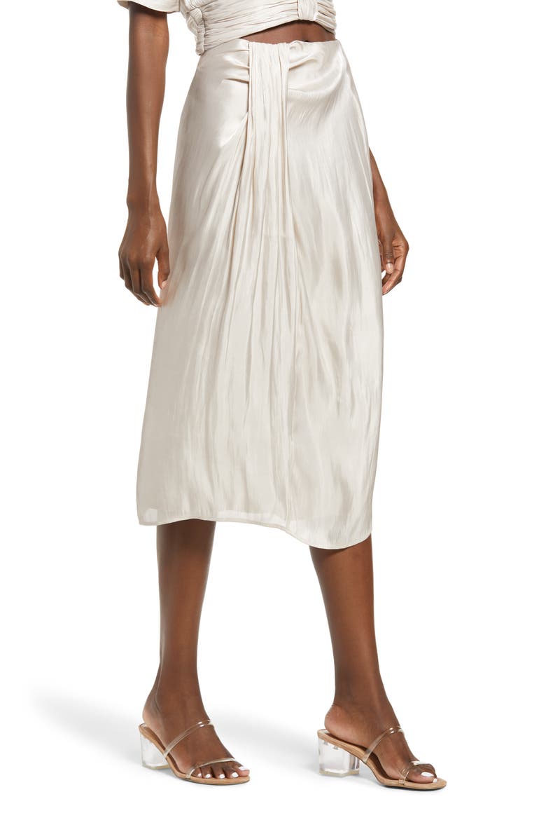 Metallic Skirt, Main, color, BEIGE