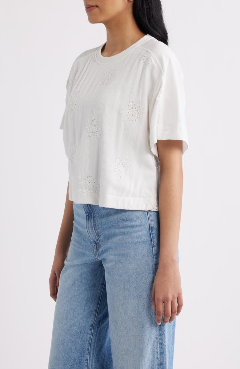 CITY BLUES Eyelet Crop T-Shirt, Alternate, color, 