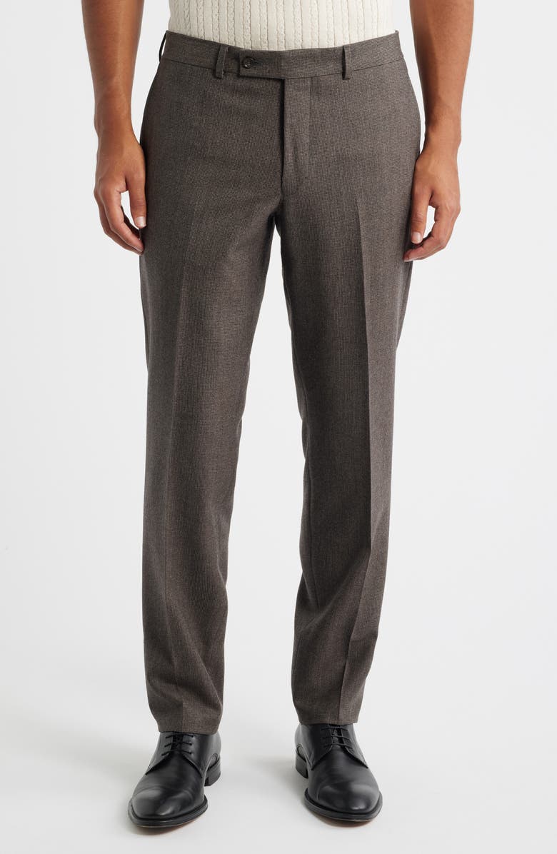 Jack Victor Montana Brown Houndstooth Wool & Cashmere Suit, Alternate, color, Brown