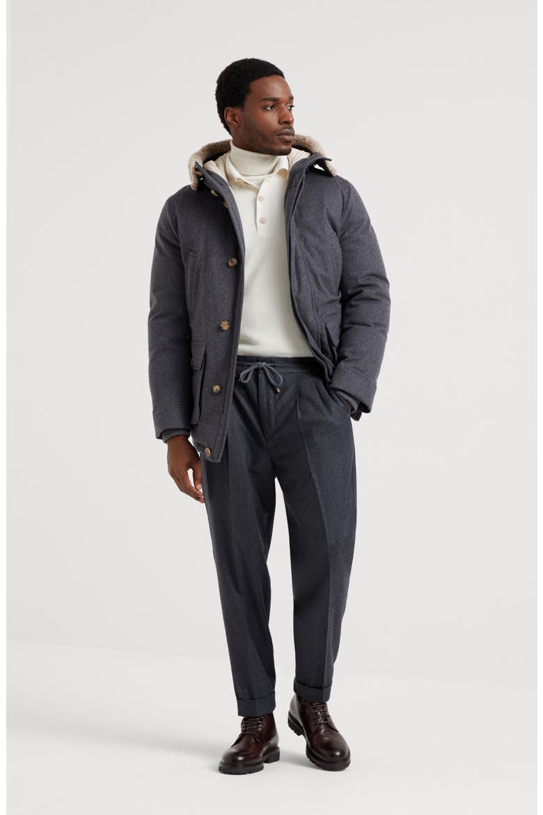 Bonded wool down parka, Alternate, color, Grey