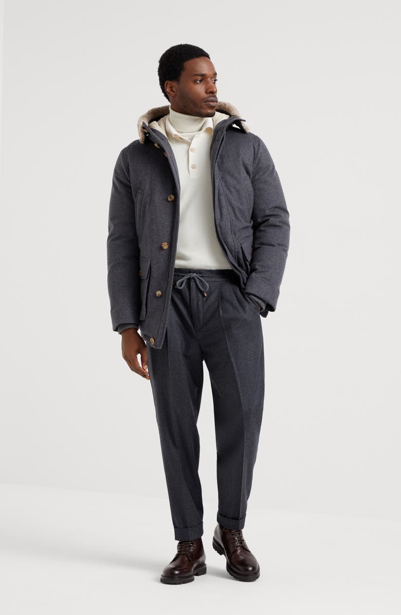 Brunello Cucinelli Bonded wool down parka, Alternate, color,