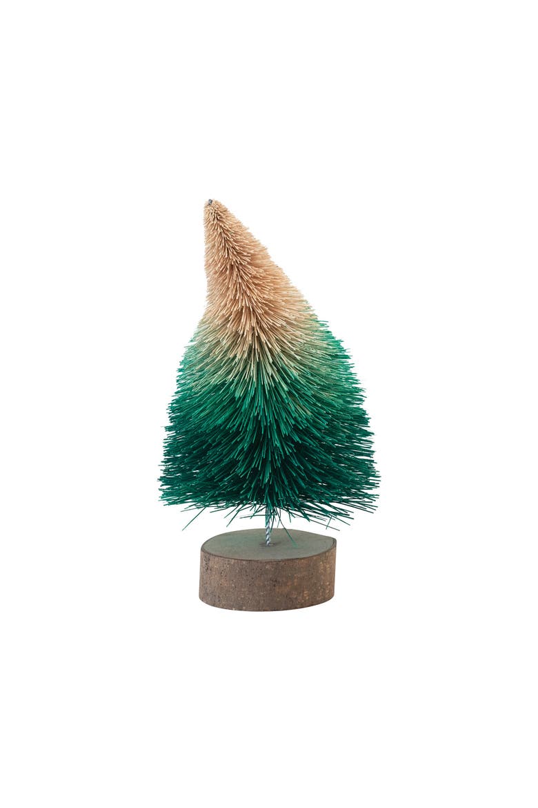 Sisal Bottle Brush Tree with Wood Base, Alternate, color, Green