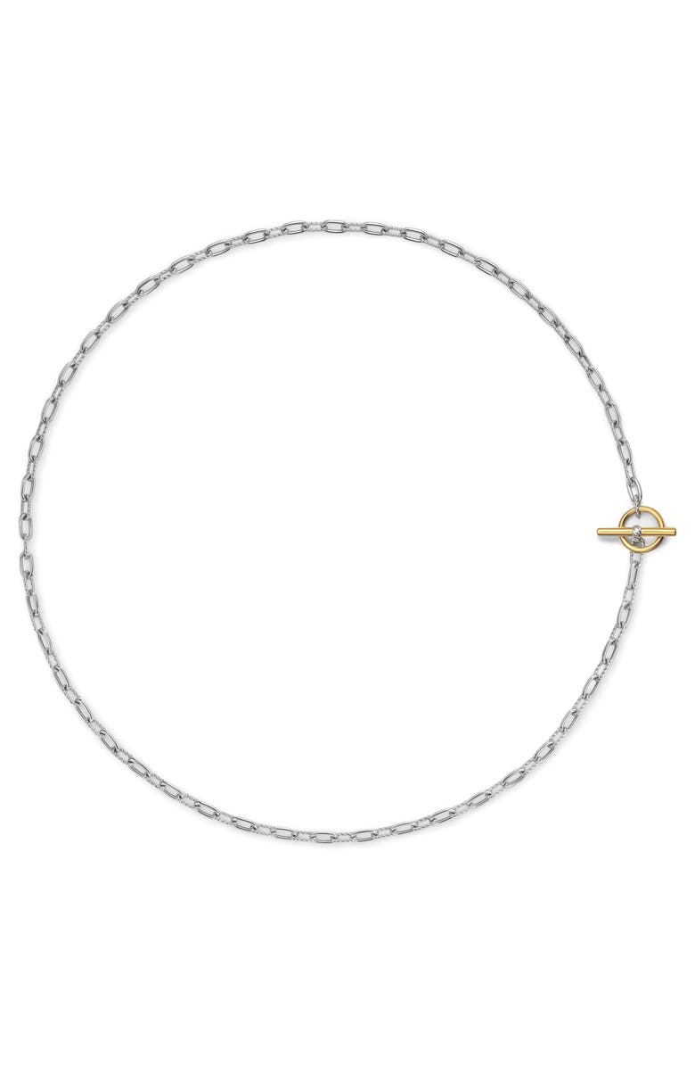 David Yurman DY Madison<sup>®</sup> Toggle Chain Necklace in Sterling Silver with 18K Yellow Gold, 3mm, Main, color, Silver