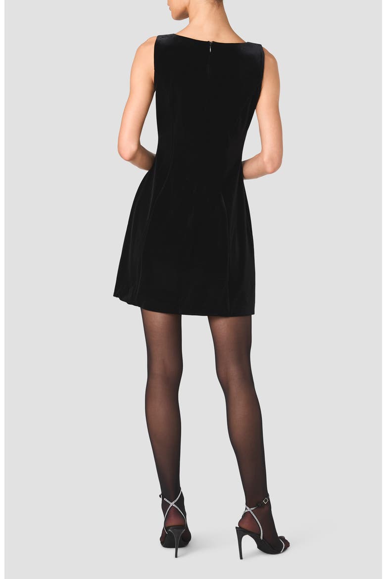 Caramia Stretch Velvet Minidress, Alternate, color, BLACK