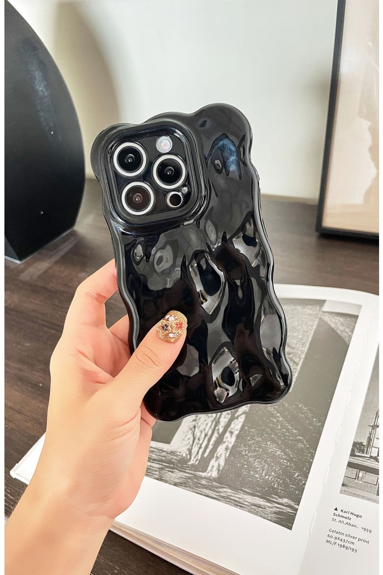 Glossy Bubbles iPhone 15 Pro Case, Alternate, color, BLACK