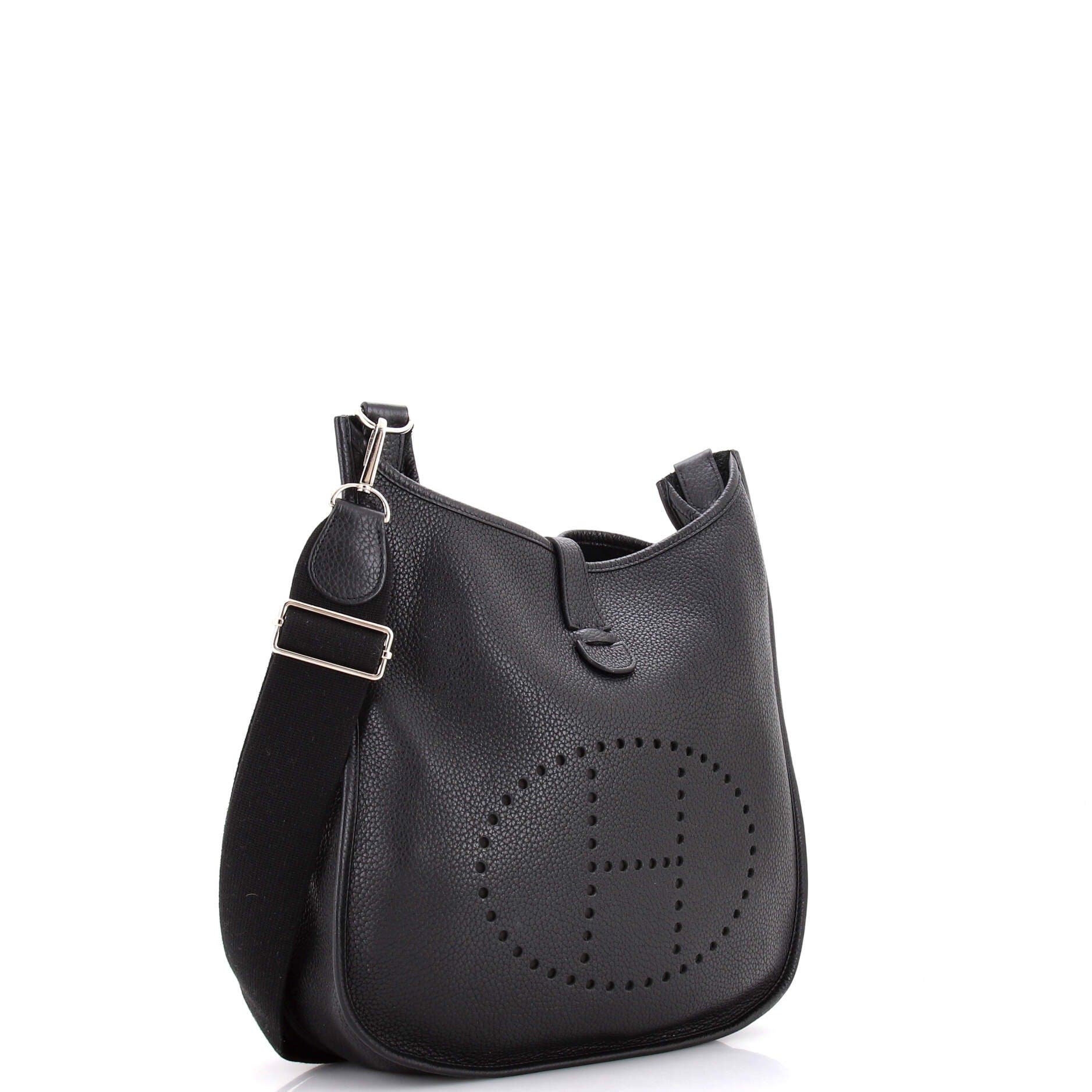 Pre-Owned Hermes Evelyne Bag Gen I Clemence PM, Alternate, color, Noir