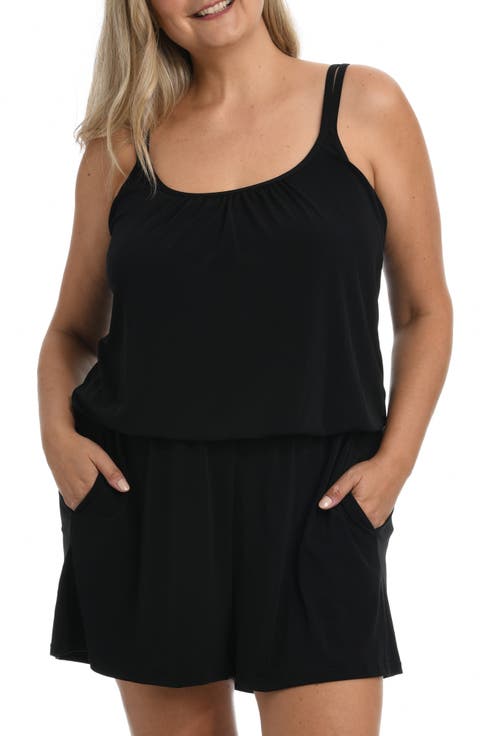Knit Solids Swim Romper