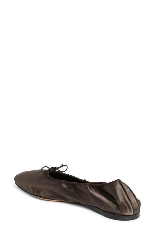 The Row Bow Detailed Slip-on Flat Shoes In Brown