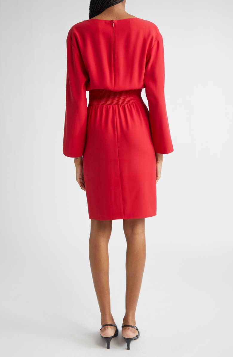 Emporio Armani Long Sleeve Techno Cady Dress, Alternate, color, Solid Medium Red
