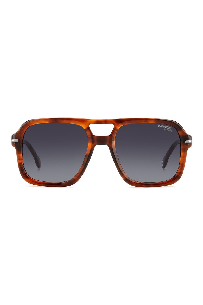 55mm Navigator Sunglasses, Main, color, BROWN HORN