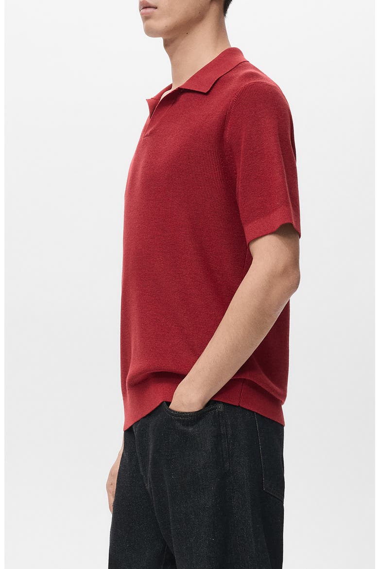 Structured Knit Polo, Alternate, color, RED